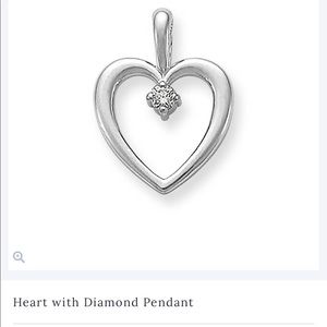 Sterling silver heart with real diamond